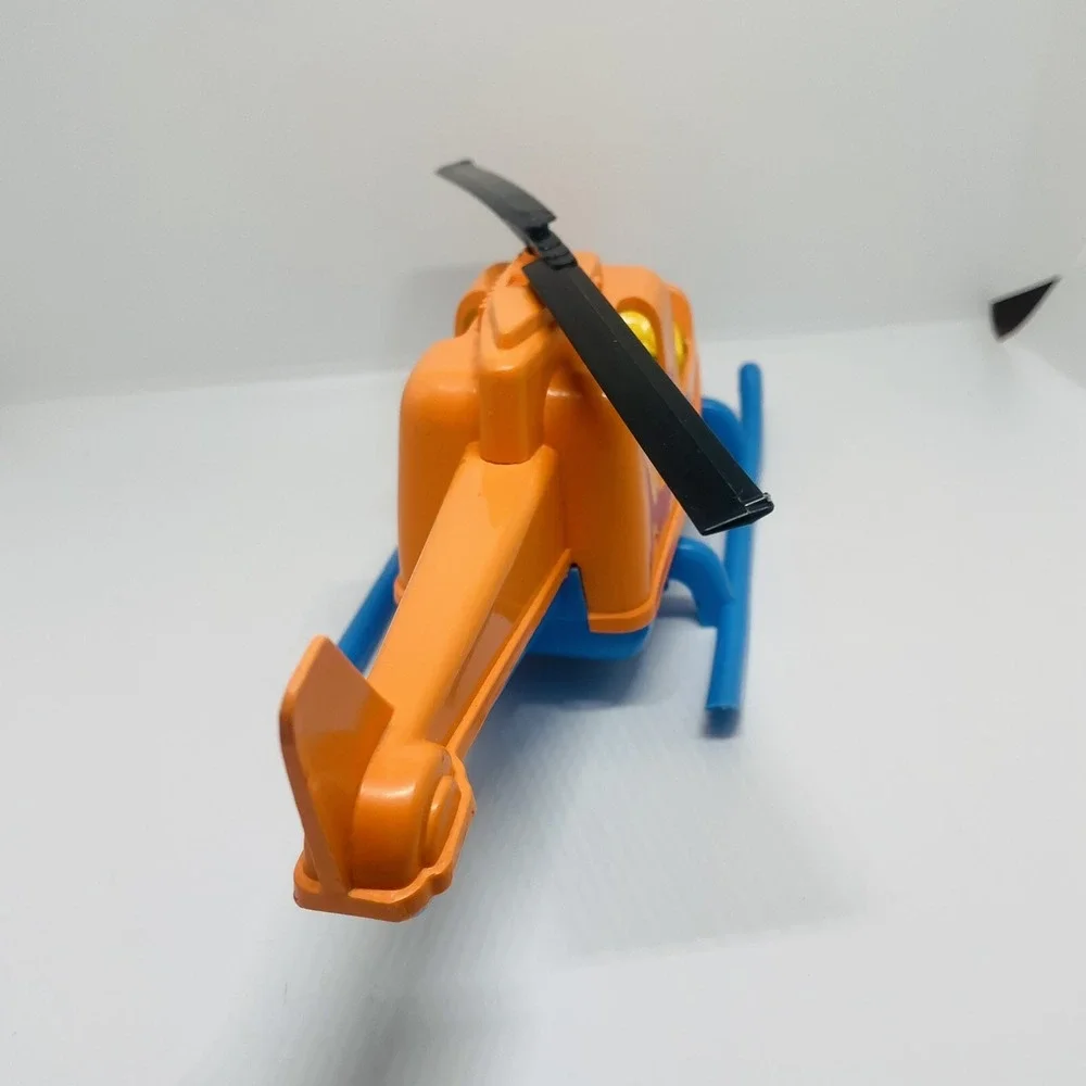 American Plastic Toys #0870 Helicopter Vehicle Toy Orange Yellow BLUE GREATSHAPE